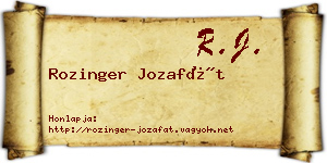 Rozinger Jozafát névjegykártya